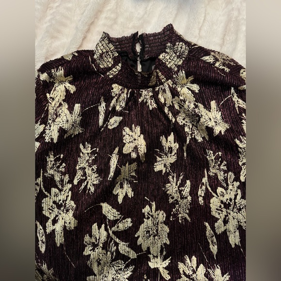 NWT Vince Camuto Sparkle Shine Dark Wine and Gold Metallic Plus Size 1X Holiday - Picture 6 of 9